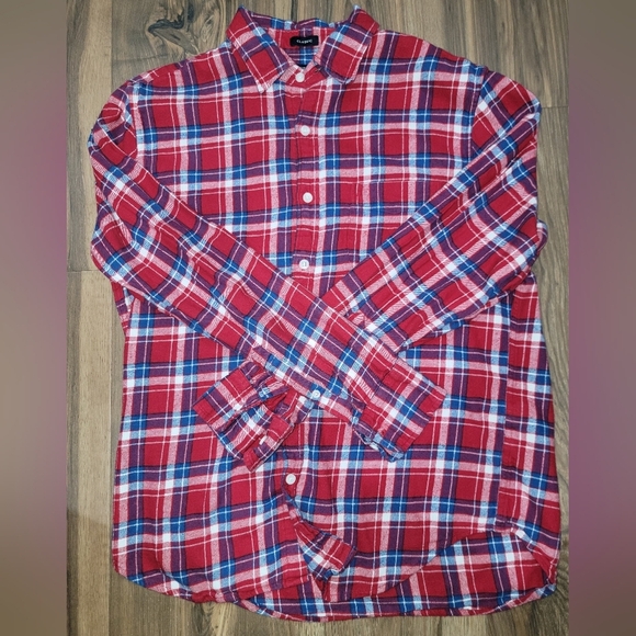 J. Crew Red and Blue Plaid Men's Shirt - Picture 1 of 9